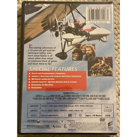 Fly Away Home Special Edition DVD 1996 BRAND NEW SEALED - Picture 2 of 3